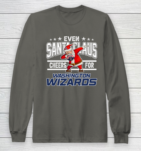 Washington Wizards Even Santa Claus Cheers For Christmas NBA Long Sleeve T-Shirt 5