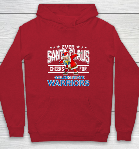 Golden State Warriors Even Santa Claus Cheers For Christmas NBA Youth Hoodie 7