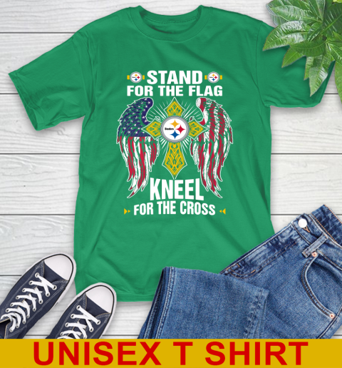 NFL Football Pittsburgh Steelers Stand For Flag Kneel For The Cross Shirt T-Shirt 7