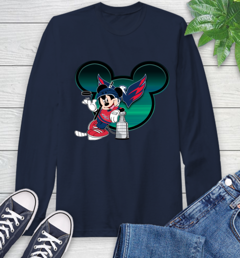 NHL Washington Capitals Stanley Cup Mickey Mouse Disney Hockey T Shirt Long Sleeve T-Shirt 4