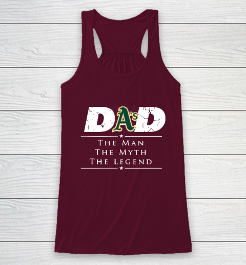 Oakland Athletics MLB Baseball Dad The Man The Myth The Legend Racerback Tank 2