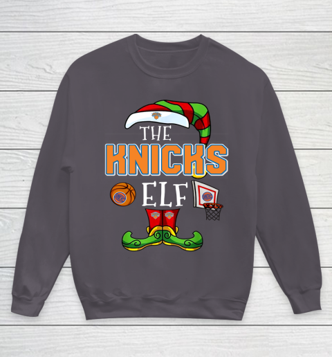 New York Knicks Christmas ELF Funny NBA Youth Sweatshirt 5