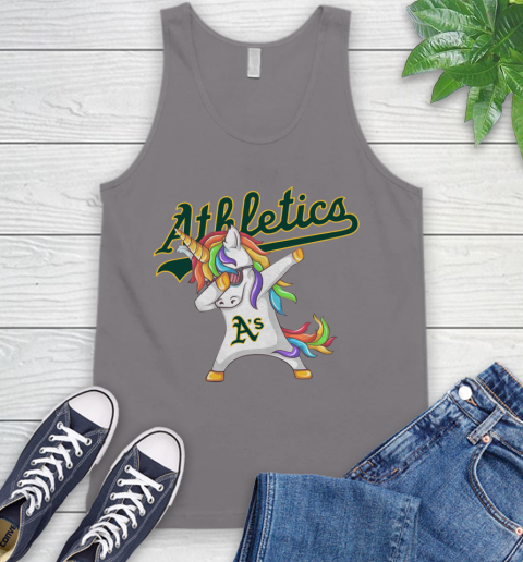 Oakland Athletics MLB Baseball Funny Unicorn Dabbing Sports Tank Top 7