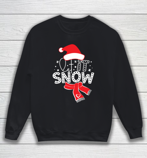 Funny Christmas Plaid Santa LET IT SNOW Matching Family Sweatshirt