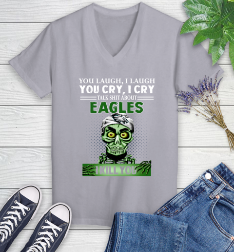 NFL Talk Shit About Philadelphia Eagles I Kill You Achmed The Dead Terrorist Jeffrey Dunham Football Women's V-Neck T-Shirt 4