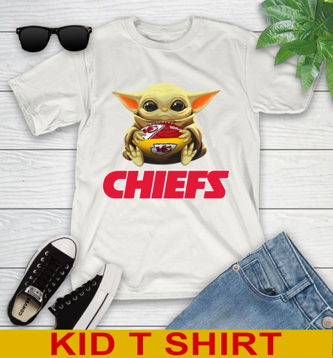 NFL Football Kansas City Chiefs Baby Yoda Star Wars Shirt Youth T-Shirt