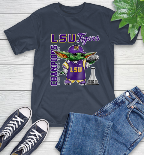 Baby Yoda LSU Tigers Champion Shirt 4