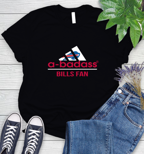 NFL A Badass Buffalo Bills Fan Adidas Football Sports Women's T-Shirt