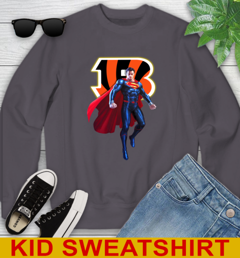 NFL Superman DC Sports Football Cincinnati Bengals Youth Sweatshirt 6
