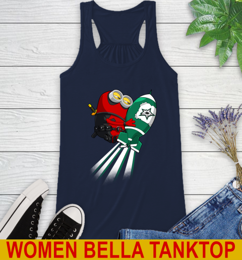 NHL Hockey Dallas Stars Deadpool Minion Marvel Shirt Racerback Tank 9