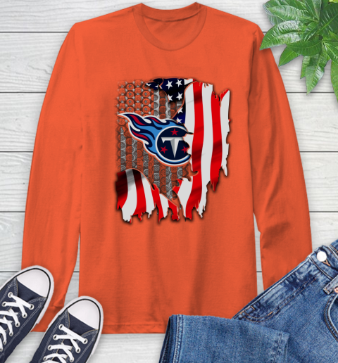 Tennessee Titans NFL Football American Flag Long Sleeve T-Shirt 4