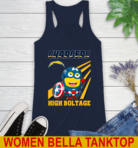 NFL Football Los Angeles Chargers Captain America Marvel Avengers Minion Shirt Racerback Tank 9