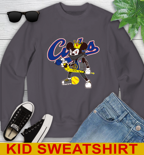 Chicago Cubs MLB Baseball Mickey Peace Sign Sports Youth Sweatshirt 6