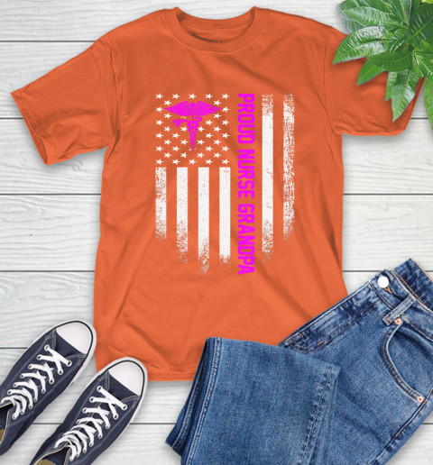 Nurse Shirt Vintage USA American Flag Proud Nurse Grandpa Distressed T Shirt T-Shirt 4