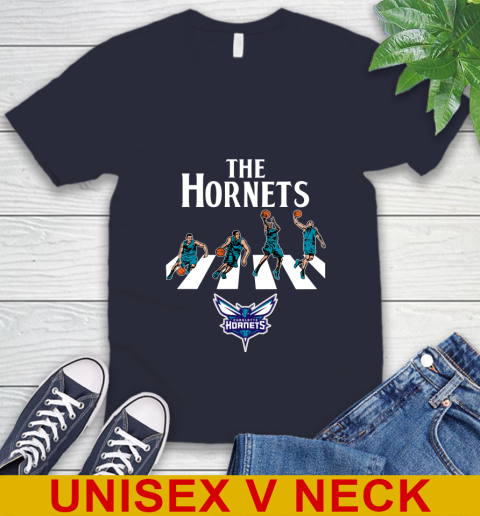 NBA Basketball Charlotte Hornets The Beatles Rock Band Shirt V-Neck T-Shirt 2