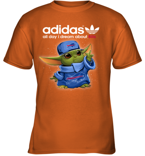 Baby Yoda Adidas All Day I Dream About  Bills y1wn baby yoda adidas all day i dream aboutbills youth t shirt 26 front safety orange