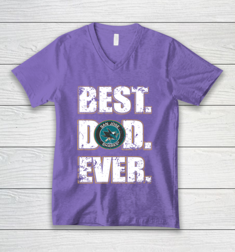 NHL San Jose Sharks Hockey Best Dad Ever Family Shirt V-Neck T-Shirt 8