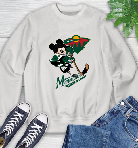 NHL Minnesota Wild Mickey Mouse Disney Hockey T Shirt Sweatshirt