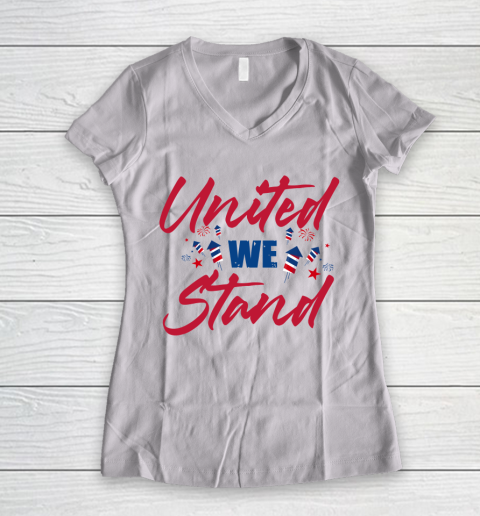 Independence Day 4th Of July United We Stand Women's V-Neck T-Shirt