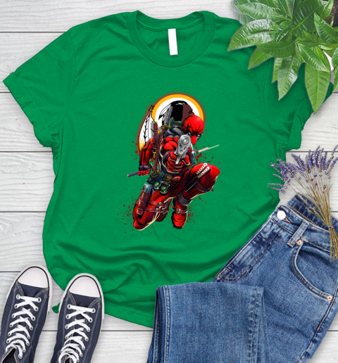 NFL Deadpool Marvel Comics Sports Football Washington Redskins Women's T-Shirt 6
