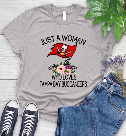 NFL Just A Woman Who Loves Tampa Bay Buccaneers Football Sports Women's T-Shirt 10
