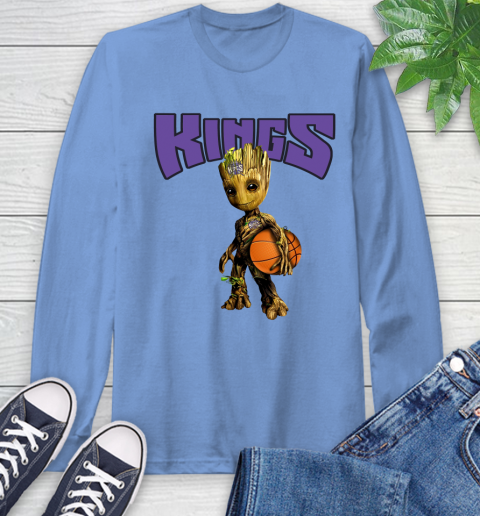 Sacramento Kings NBA Basketball Groot Marvel Guardians Of The Galaxy Long Sleeve T-Shirt 11