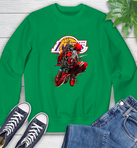 NBA Deadpool Marvel Comics Sports Basketball Los Angeles Lakers Sweatshirt 6