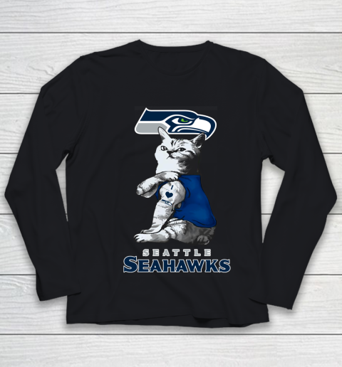 NFL Football My Cat Loves Seattle Seahawks Youth Long Sleeve