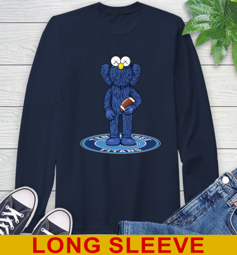 NFL Football Tennessee Titans Kaws Bff Blue Figure Shirt Long Sleeve T-Shirt 4