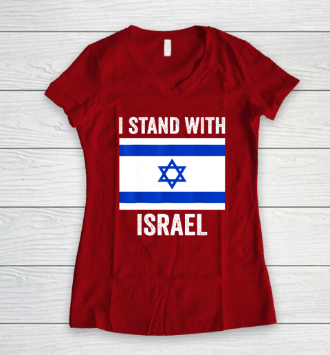 I Stand With Israel  Free Israel Women's V-Neck T-Shirt 6
