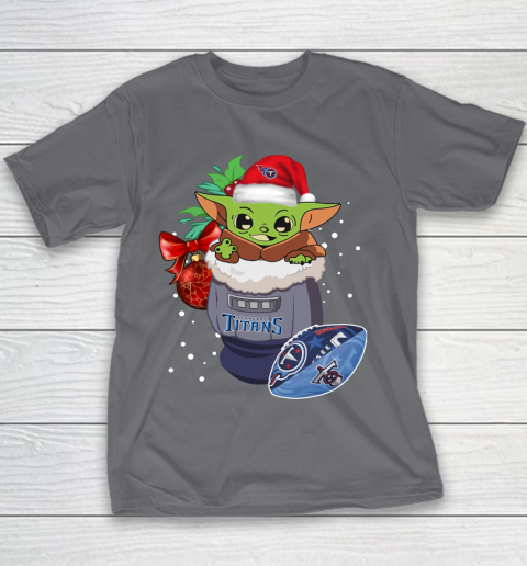 Tennessee Titans Christmas Baby Yoda Star Wars Funny Happy NFL Youth T-Shirt 7