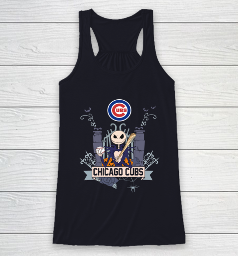 MLB Chicago Cubs Baseball Jack Skellington Halloween Racerback Tank 7