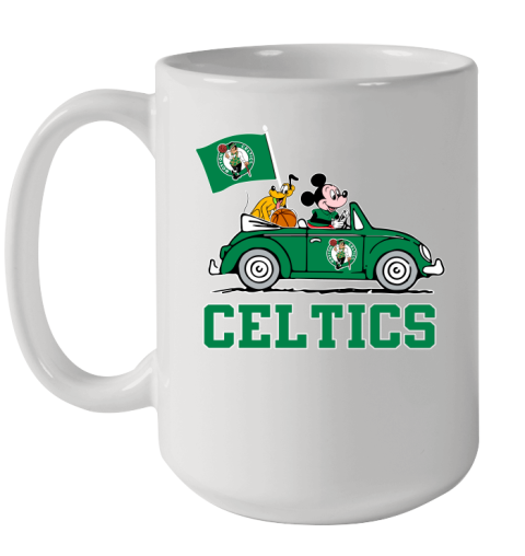 NBA Basketball Boston Celtics Pluto Mickey Driving Disney Shirt Ceramic Mug 15oz