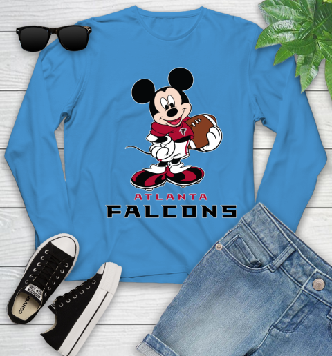 NFL Football Atlanta Falcons Cheerful Mickey Mouse Shirt Youth Long Sleeve 7