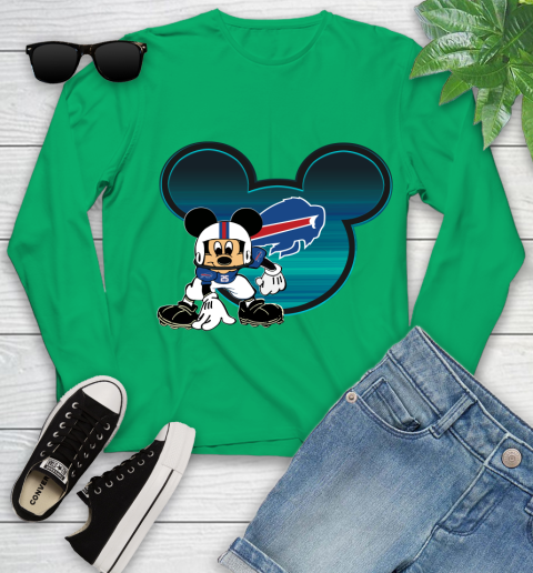 NFL Buffalo Bills Mickey Mouse Disney Football T Shirt Youth Long Sleeve 6