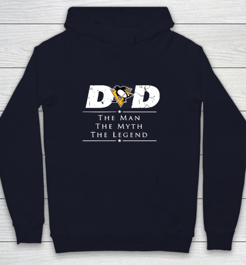 Pittsburgh Penguins NHL Ice Hockey Dad The Man The Myth The Legend Youth Hoodie 2