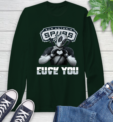NBA San Antonio Spurs Deadpool Love You Fuck You Basketball Sports Long Sleeve T-Shirt 7