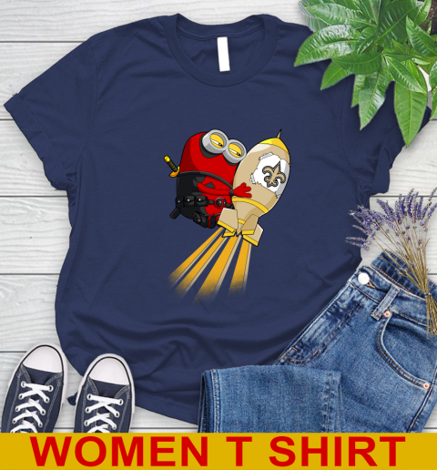 NFL Football New Orleans Saints Deadpool Minion Marvel Shirt Women's T-Shirt 12