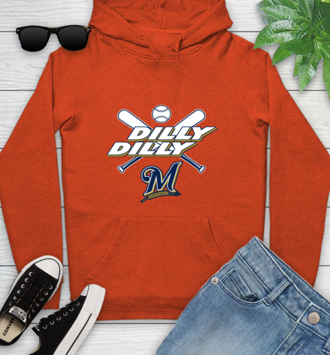 MLB Milwaukee Brewers Dilly Dilly Baseball Sports Youth Hoodie 5