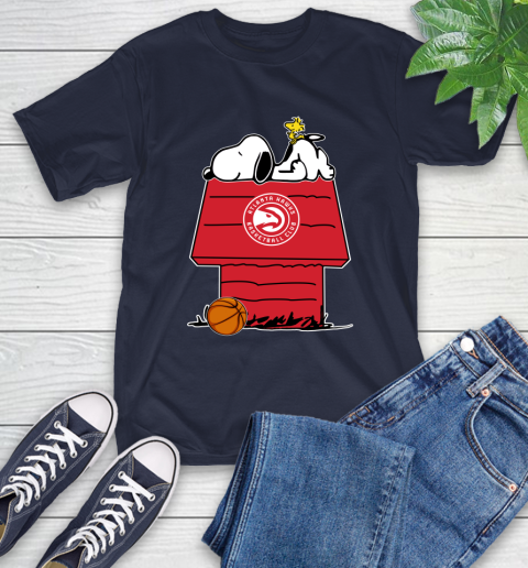 Atlanta Hawks NBA Basketball Snoopy Woodstock The Peanuts Movie T-Shirt 4
