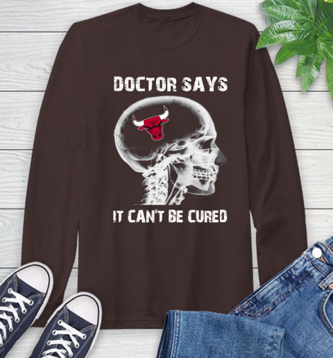 NBA Chicago Bulls Basketball Skull It Can't Be Cured Shirt Long Sleeve T-Shirt 8