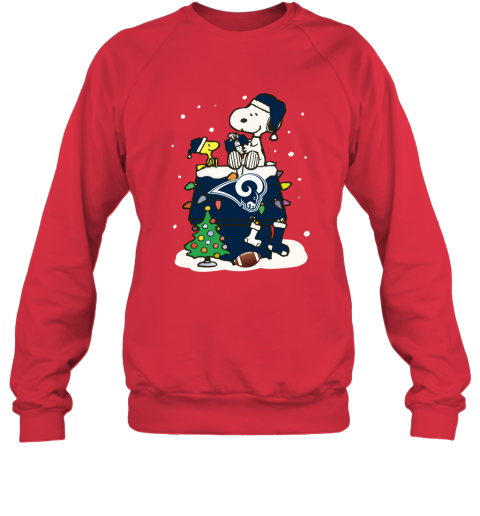 hgnj a happy christmas with los angeles rams snoopy sweatshirt 35 front red