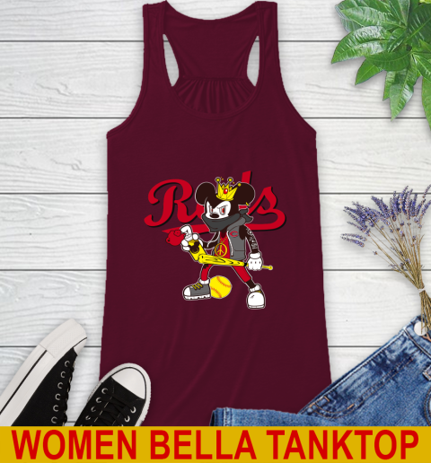 Cincinnati Reds MLB Baseball Mickey Peace Sign Sports Racerback Tank 3