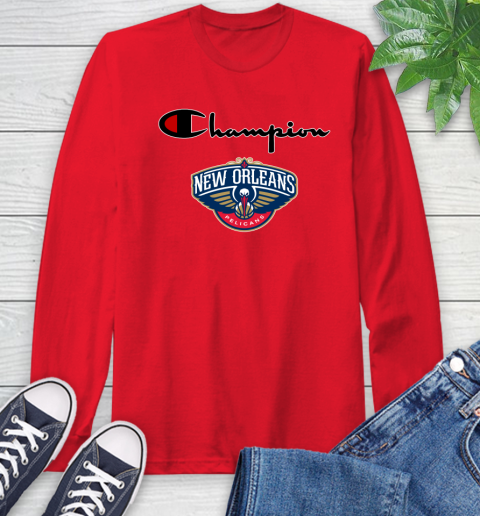 NBA Basketball New Orleans Pelicans Champion Shirt Long Sleeve T-Shirt 9