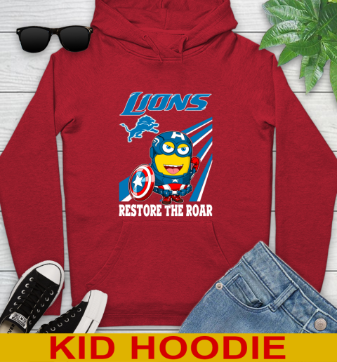 NFL Football Detroit Lions Captain America Marvel Avengers Minion Shirt Youth Hoodie 11