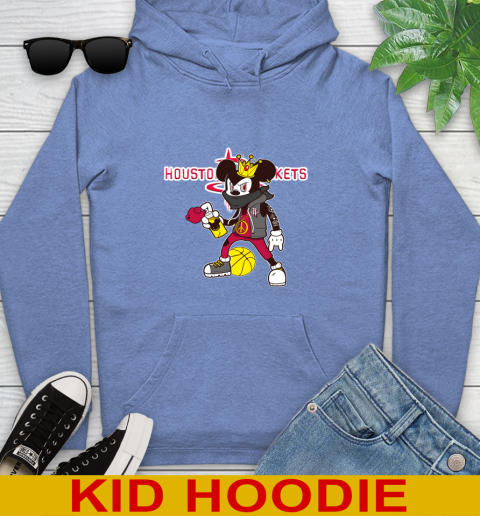 Houston Rockets NBA Basketball Mickey Peace Sign Sports Youth Hoodie 12
