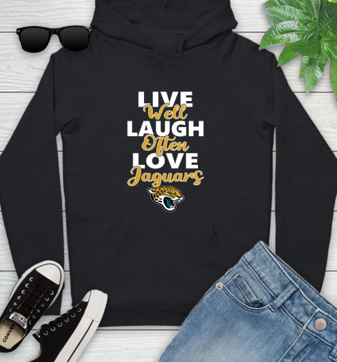 NFL Football Jacksonville Jaguars Live Well Laugh Often Love Shirt Youth Hoodie