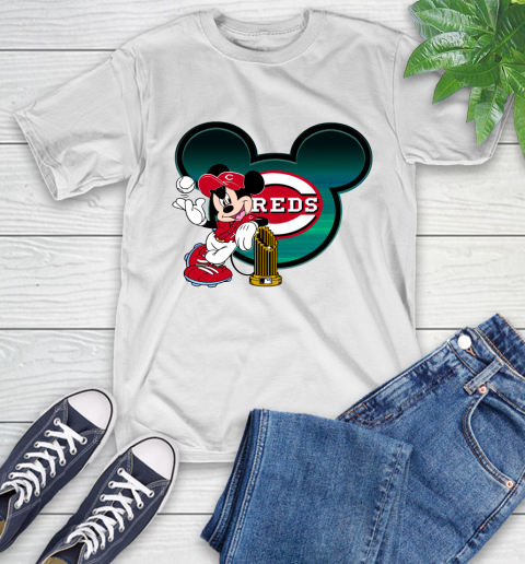 MLB Cincinnati Reds The Commissioner's Trophy Mickey Mouse Disney T-Shirt