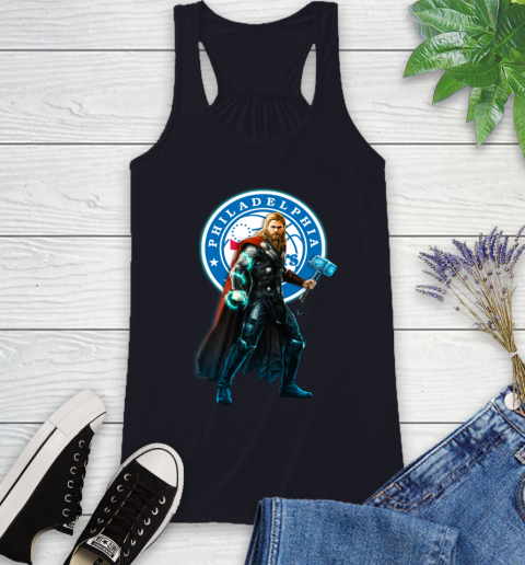 NBA Thor Avengers Endgame Basketball Philadelphia 76ers Racerback Tank 10