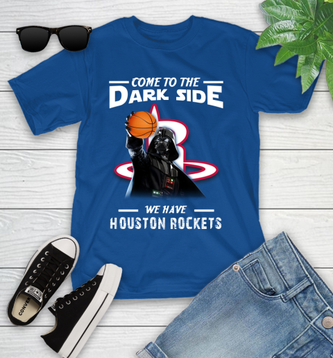 NBA Come To The Dark Side We Have Houston Rockets Star Wars Darth Vader Basketball Youth T-Shirt 12